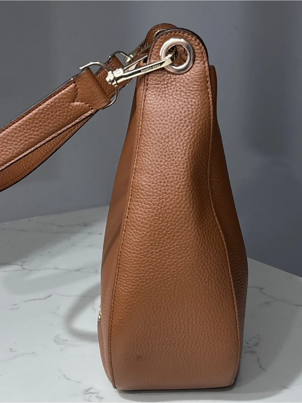 Kate Spade Lexy Large Hobo Shoulder Bag Pebbled Leather Warm Gingerbread Brown